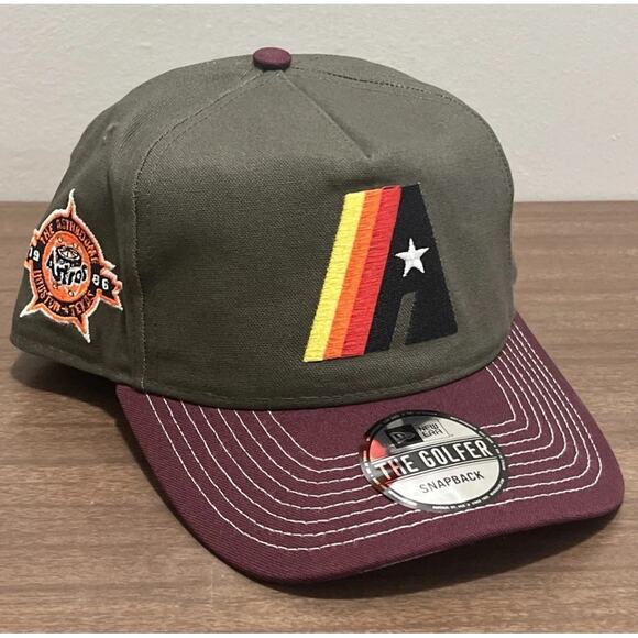 New Era Houston Astros The Golfer Snapback Hat – Astrodome Patch Retro Logo - Picture 1 of 9